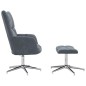 vidaXL Sedia Relax con Poggiapiedi Grigio Scuro in Velluto vidaXL Sedia Relax con Poggiapiedi Grigio Scuro in Velluto
