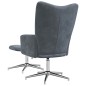 vidaXL Sedia Relax con Poggiapiedi Grigio Scuro in Velluto vidaXL Sedia Relax con Poggiapiedi Grigio Scuro in Velluto