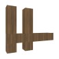 Set Mobili Porta TV 7 pz Rovere Marrone in Legno Multistrato Set Mobili Porta TV 7 pz Rovere Marrone in Legno Multistrato