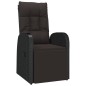 vidaXL Sedia da Giardino Reclinabile con Cuscino in Polyrattan Nero vidaXL Sedia da Giardino Reclinabile con Cuscino in Polyrattan Nero