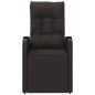 vidaXL Sedia da Giardino Reclinabile con Cuscino in Polyrattan Nero vidaXL Sedia da Giardino Reclinabile con Cuscino in Polyrattan Nero