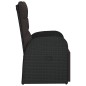 vidaXL Sedia da Giardino Reclinabile con Cuscino in Polyrattan Nero vidaXL Sedia da Giardino Reclinabile con Cuscino in Polyrattan Nero