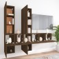 Set Mobili Porta TV 7 pz Rovere Marrone in Legno Multistrato Set Mobili Porta TV 7 pz Rovere Marrone in Legno Multistrato