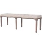 vidaXL Panca in Legno Massello e Lino 150x40x48 cm Bianco Crema vidaXL Panca in Legno Massello e Lino 150x40x48 cm Bianco Crema