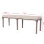 vidaXL Panca in Legno Massello e Lino 150x40x48 cm Bianco Crema vidaXL Panca in Legno Massello e Lino 150x40x48 cm Bianco Crema