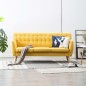 vidaXL Divano a 3 Posti Rivestito in Tessuto 172x70x82 cm Giallo vidaXL Divano a 3 Posti Rivestito in Tessuto 172x70x82 cm Giallo