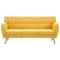 vidaXL Divano a 3 Posti Rivestito in Tessuto 172x70x82 cm Giallo vidaXL Divano a 3 Posti Rivestito in Tessuto 172x70x82 cm Giallo
