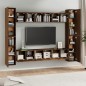 Set Mobili Porta TV 10 pz Rovere Marrone in Legno Multistrato Set Mobili Porta TV 10 pz Rovere Marrone in Legno Multistrato