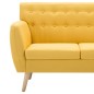 vidaXL Divano a 3 Posti Rivestito in Tessuto 172x70x82 cm Giallo vidaXL Divano a 3 Posti Rivestito in Tessuto 172x70x82 cm Giallo