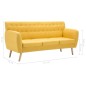 vidaXL Divano a 3 Posti Rivestito in Tessuto 172x70x82 cm Giallo vidaXL Divano a 3 Posti Rivestito in Tessuto 172x70x82 cm Giallo