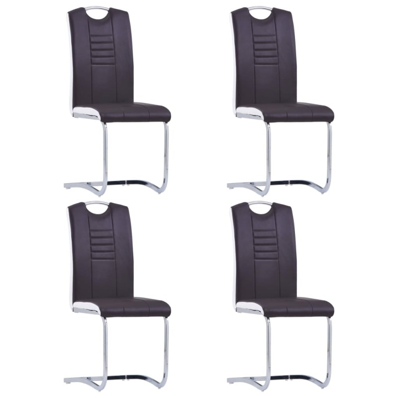 vidaXL Sedie da Pranzo a Sbalzo 4 pz Marroni in Similpelle vidaXL Sedie da Pranzo a Sbalzo 4 pz Marroni in Similpelle
