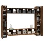 Set Mobili Porta TV 10 pz Rovere Marrone in Legno Multistrato Set Mobili Porta TV 10 pz Rovere Marrone in Legno Multistrato