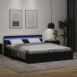 vidaXL Giroletto Contenitore Idraulico LED Nero Similpelle 180x200cm  