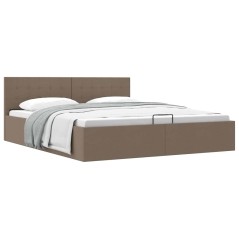 vidaXL Giroletto con Contenitore Grigio Talpa in Tessuto 160x200 cm 