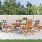 vidaXL Sedie da Giardino Reclinabili con Cuscini 4 pz in Legno di Teak vidaXL Sedie da Giardino Reclinabili con Cuscini 4 pz in Legno di Teak