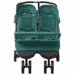 vidaXL Passeggino Gemellare Verde in Acciaio