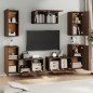 Set Mobili Porta TV 7 pz Rovere Marrone in Legno Multistrato Set Mobili Porta TV 7 pz Rovere Marrone in Legno Multistrato