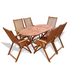 vidaXL Set da Pranzo da Giardino 7 pz in Legno Massello di Acacia