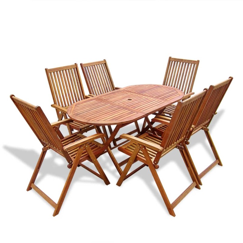 vidaXL Set da Pranzo da Giardino 7 pz in Legno Massello di Acacia