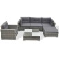 vidaXL Set Divani da Giardino 6 pz con Cuscini in Polyrattan Grigio vidaXL Set Divani da Giardino 6 pz con Cuscini in Polyrattan Grigio
