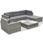 vidaXL Set Divani da Giardino 6 pz con Cuscini in Polyrattan Grigio vidaXL Set Divani da Giardino 6 pz con Cuscini in Polyrattan Grigio