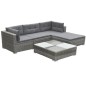 vidaXL Set Divani da Giardino 5 pz con Cuscini in Polyrattan Grigio vidaXL Set Divani da Giardino 5 pz con Cuscini in Polyrattan Grigio