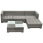 vidaXL Set Divani da Giardino 5 pz con Cuscini in Polyrattan Grigio vidaXL Set Divani da Giardino 5 pz con Cuscini in Polyrattan Grigio