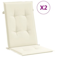 vidaXL Cuscini per Sedie 2 pz Crema 120x50x3 cm in Tessuto