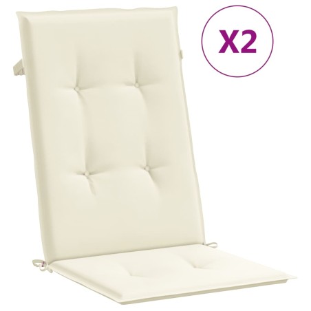 vidaXL Cuscini per Sedie 2 pz Crema 120x50x3 cm in Tessuto