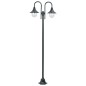 vidaXL Lampione da Giardino E27 220 cm Alluminio 2 Lampade Verde Scuro vidaXL Lampione da Giardino E27 220 cm Alluminio 2 Lampade Verde Scuro