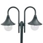 vidaXL Lampione da Giardino E27 220 cm Alluminio 2 Lampade Verde Scuro vidaXL Lampione da Giardino E27 220 cm Alluminio 2 Lampade Verde Scuro