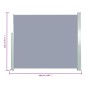 vidaXL Tenda da Sole Laterale Retrattile 120 x 300 cm Grigia vidaXL Tenda da Sole Laterale Retrattile 120 x 300 cm Grigia