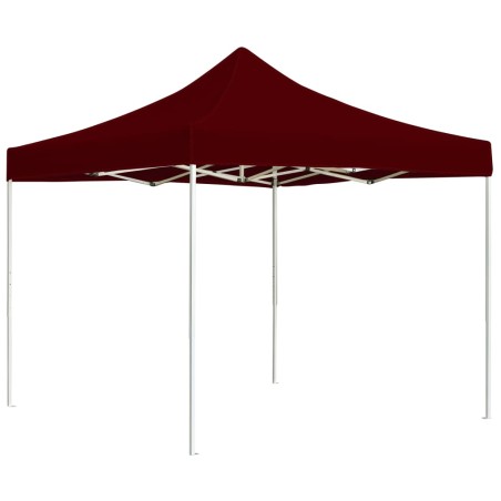 vidaXL Gazebo Professionale Pieghevole in Alluminio 3x3 m Rosso Vino
