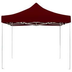 vidaXL Gazebo Professionale Pieghevole in Alluminio 3x3 m Rosso Vino
