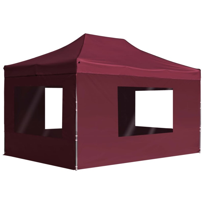 vidaXL Gazebo Professionale Pieghevole Alluminio Pareti 4,5x3m Rosso vidaXL Gazebo Professionale Pieghevole Alluminio Pareti 4,5x3m Rosso