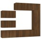 Set Mobili Porta TV 8pz Rovere Marrone in Legno Multistrato Set Mobili Porta TV 8pz Rovere Marrone in Legno Multistrato