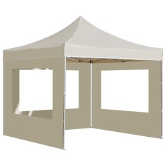 vidaXL Gazebo Professionale Pieghevole Alluminio con Pareti 3x3m Crema