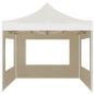 vidaXL Gazebo Professionale Pieghevole Alluminio con Pareti 3x3m Crema