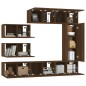 Set Mobili Porta TV 8pz Rovere Marrone in Legno Multistrato Set Mobili Porta TV 8pz Rovere Marrone in Legno Multistrato