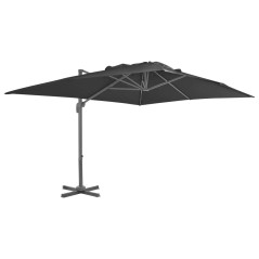vidaXL Ombrellone a Sbalzo Palo in Alluminio 4x3 m Nero