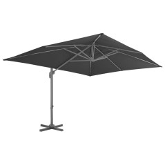 vidaXL Ombrellone a Sbalzo Palo in Alluminio 4x3 m Nero