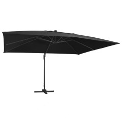 vidaXL Ombrellone a Sbalzo con LED Palo in Alluminio 400x300 cm Nero