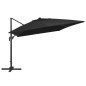 vidaXL Ombrellone a Sbalzo con LED Palo in Alluminio 400x300 cm Nero vidaXL Ombrellone a Sbalzo con LED Palo in Alluminio 400x300 cm Nero