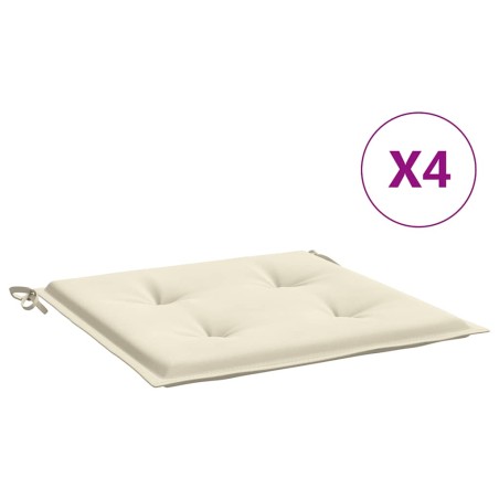 vidaXL Cuscini per Sedia 4 pz Crema 40x40x3 cm in Tessuto Oxford