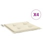 vidaXL Cuscini per Sedia 4 pz Crema 40x40x3 cm in Tessuto Oxford