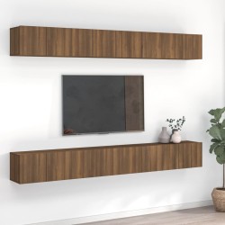 Mobili TV 8 pz Rovere Marrone 60x30x30 cm in Legno Multistrato