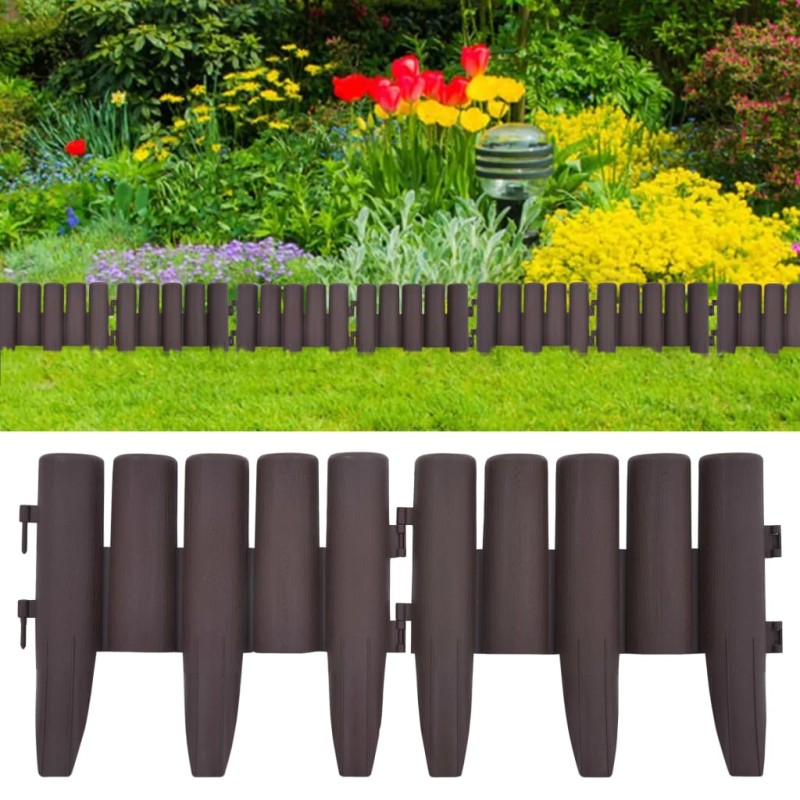 vidaXL Bordature per Prato 36 pz Marroni 10 m in PP vidaXL Bordature per Prato 36 pz Marroni 10 m in PP