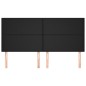 Testiera 4 pz Nero 90x5x78/88 cm in Similpelle