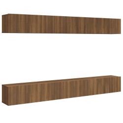 Mobili TV 8 pz Rovere Marrone 60x30x30 cm in Legno Multistrato