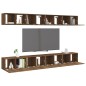 Mobili TV 8 pz Rovere Marrone 60x30x30 cm in Legno Multistrato